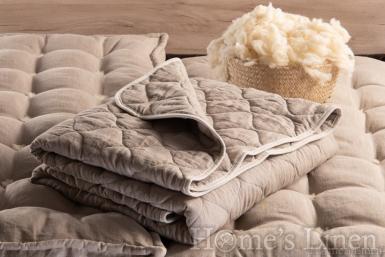 Лятна вълнена олекотена завивка с лен и пълнеж от 100% мерино вълна "Cuddle Nature Linen Summer", the Woolland