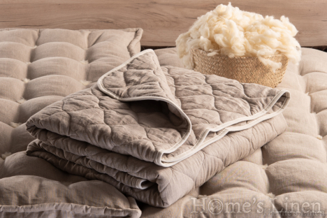 Лятна вълнена олекотена завивка с лен и пълнеж от 100% мерино вълна "Cuddle Nature Linen Summer"