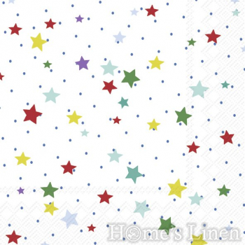 Дизайнерски салфетки на звездички 20бр "Stella di Natale Cream", IHR