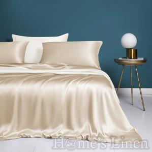 Премиум спален комплект 100% естествена коприна, "Royal Silk" Collection, нюд