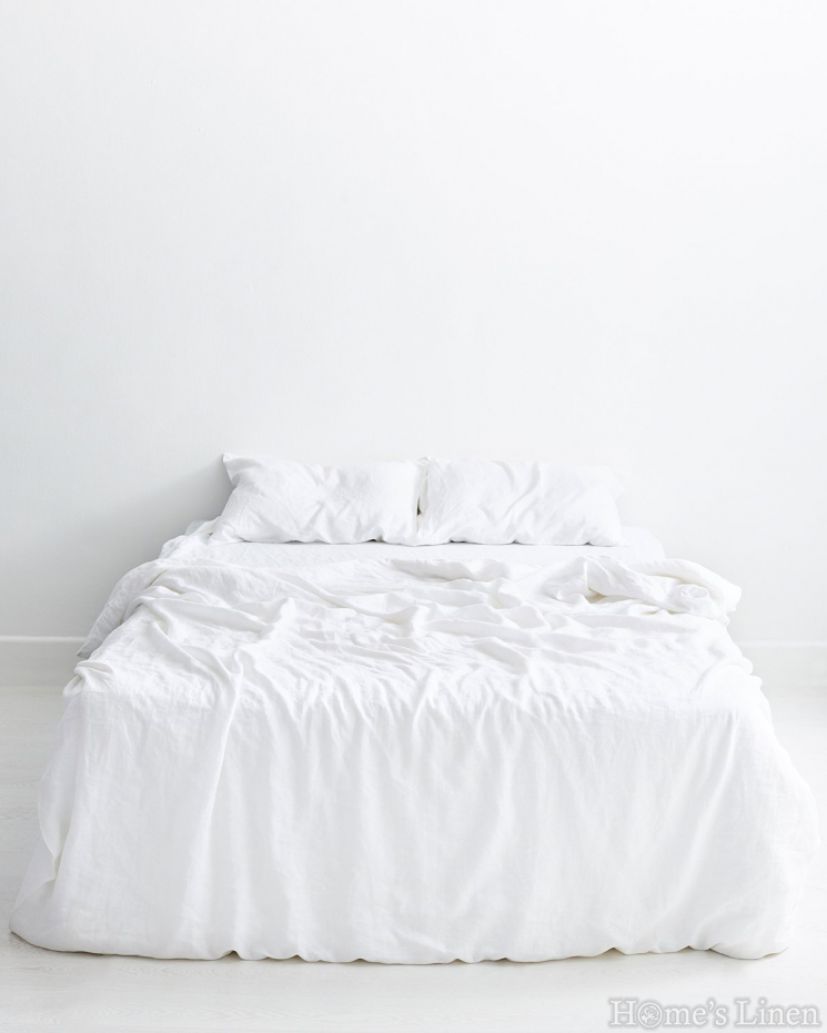 Duvet Cover 100% Natural Len "Lace White", Natural Linens Collection