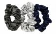 Ластик за коса 100% естествена коприна стил Scrunchie "Anthracite" стандартен размер, EM&EVE