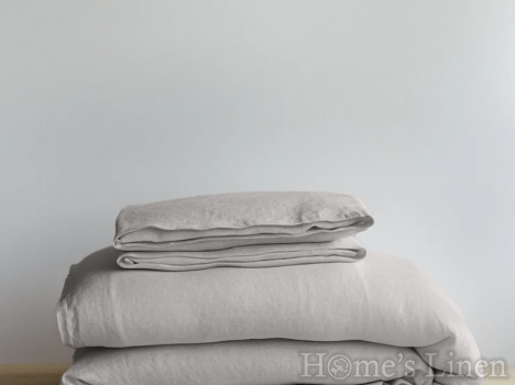 Долен чаршаф с ластик 100% Френски пран лен 185гр/кв.м. "Каменно сиво", Natural Linens Collection Долен чаршаф с ластик 100% Френски пран лен 185гр/кв.м. "Каменно сиво", Natural Linens Collection