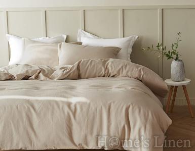 Луксозен спален комплект памучен сатен, 100% памук 300 нишки, "Plain" Cappuchino, Premium Collection