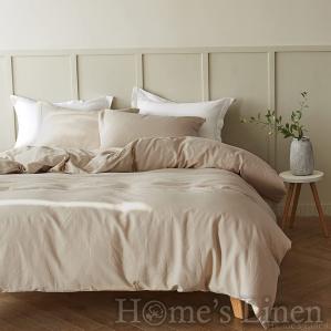 Луксозен спален комплект памучен сатен, 100% памук 300 нишки, "Plain" Cappuchino, Premium Collection