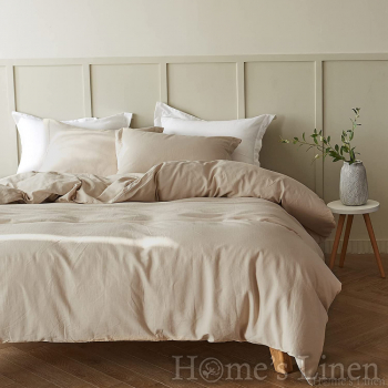 Луксозен спален комплект памучен сатен, 100% памук 300 нишки, "Plain" Cappuchino, Premium Collection